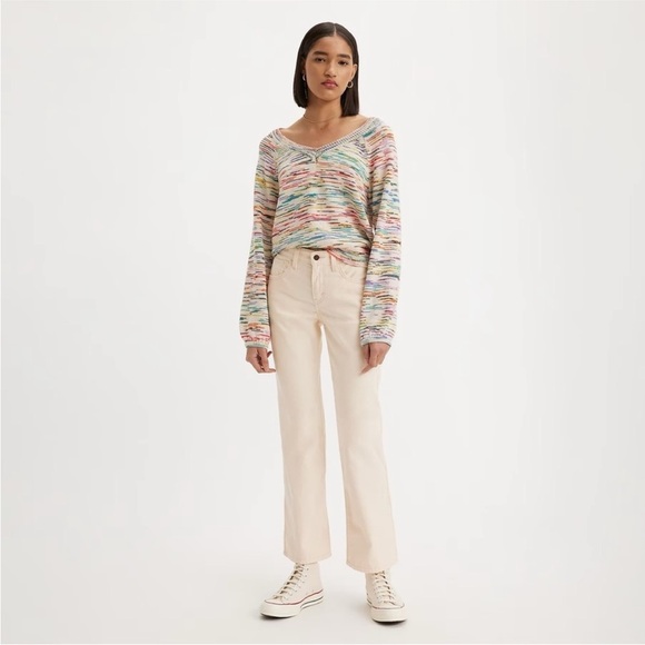 Levi’s winter white corduroy middy ankle bootcut jeans pants size 30 - Picture 8 of 11